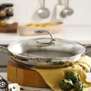 Tupperware Chef Series Stainless 14inch Skillet with Glass lid